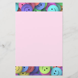Rainbow of Colourful Happy Faces Stationery