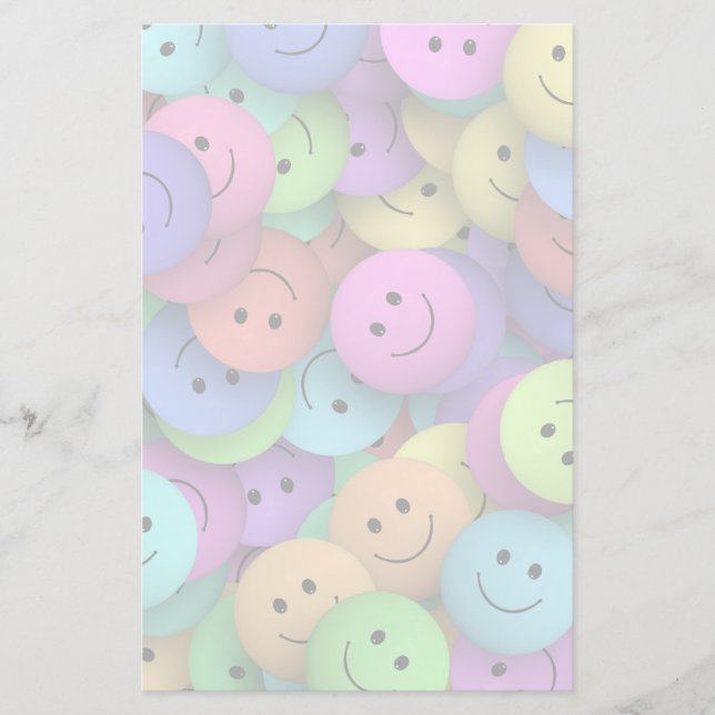 Rainbow of Colourful Happy Faces Stationery (Front)