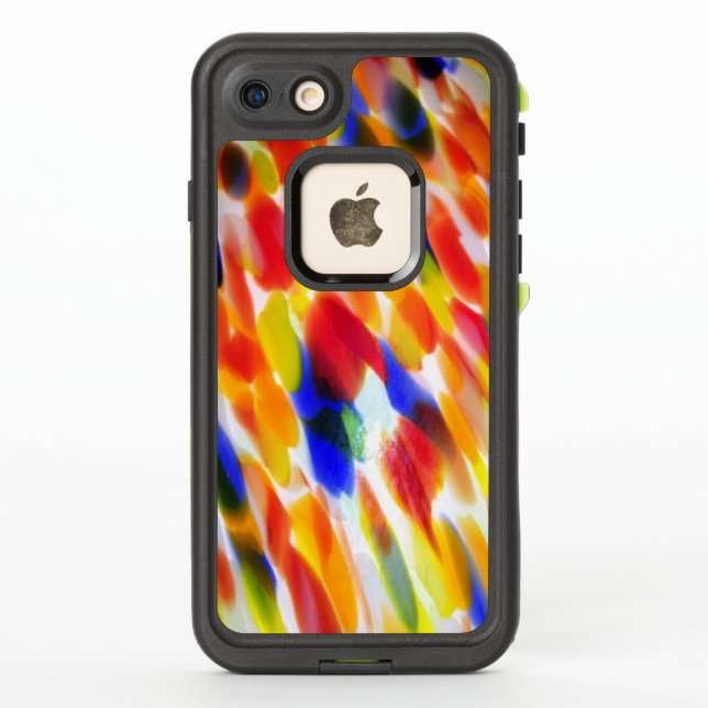 Rainbow Of Colourful Smears on White LifeProof iPhone Case (Back)