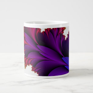 Rainbow of Colours in this Fractal Flower Large Coffee Mug