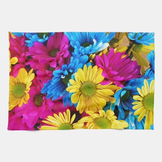 Rainbow of Daisies Tea Towel (Horizontal)