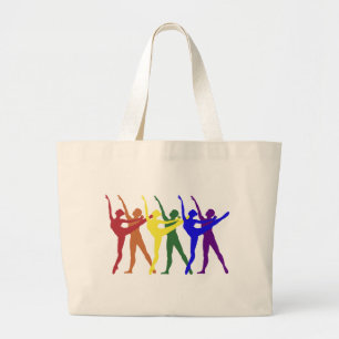 Rainbow of Dancers Large Tote Bag