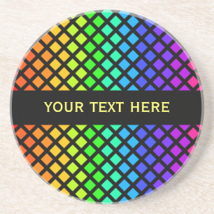 Rainbow of Diamonds coaster, customise Coaster