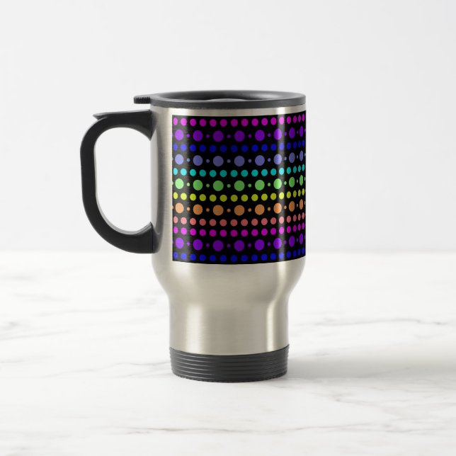 Rainbow of Dots mug - choose style & colour (Left)