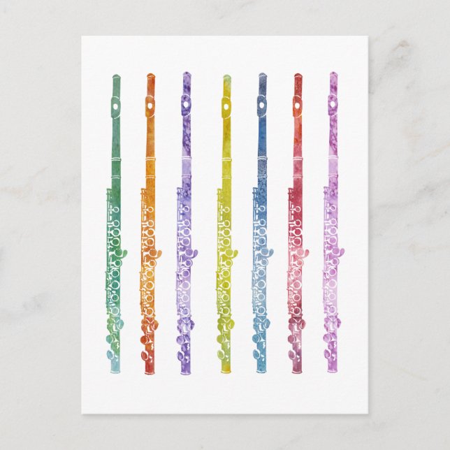 Rainbow of Flutes Postcard (Front)