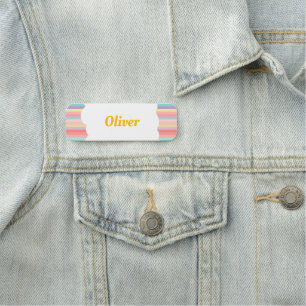 Rainbow of Fun Birthday Party Theme Guest T-Shirt Name Tag