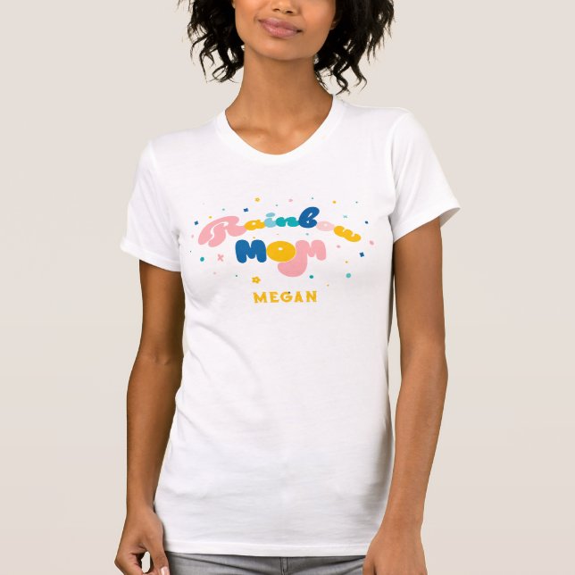 Rainbow of Fun Birthday Party Theme Mum's T-Shirt (Front)