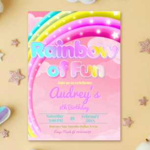 Rainbow of Fun - Girl Birthday Invitation