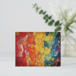 Rainbow of Hearts and Hope Celebration Postcard