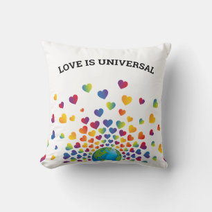 Rainbow of Hearts Design Cushion