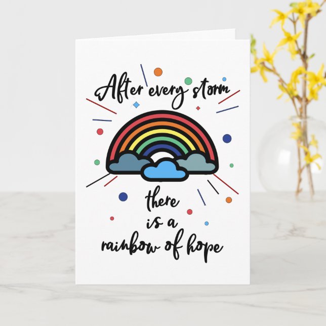 Rainbow Of Hope Card (Yellow Flower)