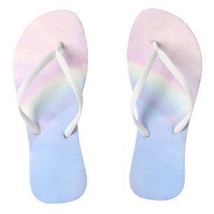 Rainbow of hope - pastel,   flip flops