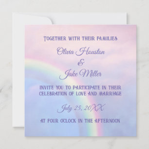 Rainbow of hope - pastel,  invitation