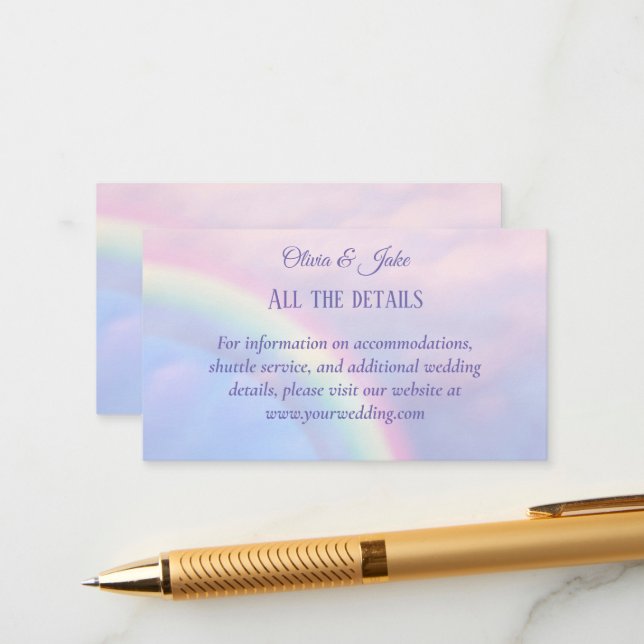 Rainbow of hope - pastel, wedding  enclosure card (Front/Back In Situ)