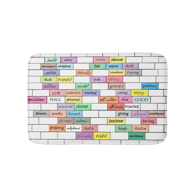 Rainbow of Inspirational Graffiti Bath Mat (Front)