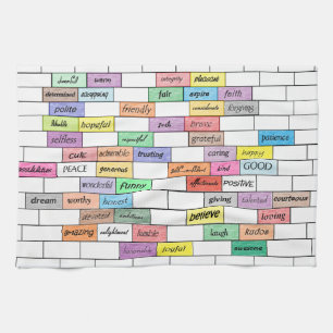 Rainbow of Inspirational Graffiti Kitchen Towel