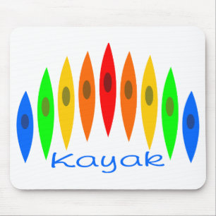 Rainbow of Kayaks Mouse Mat