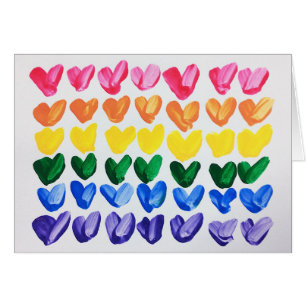 Rainbow of Love - Fun Colourful Hand Painted Heart