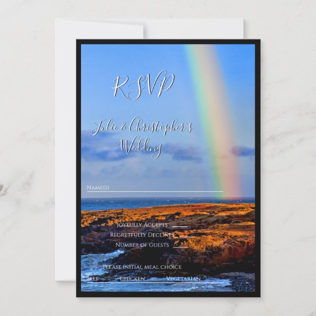 Rainbow of Love & Happiness, Wedding, RSVP Invitation (Front)