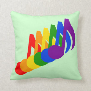 Rainbow of Musical Notes Cushion