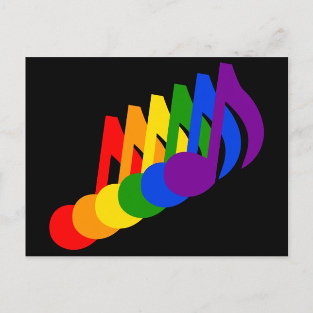 Rainbow of Musical Notes Graphic Postcard (Front)