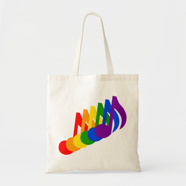 Rainbow of Musical Notes Tote Bag (Front)