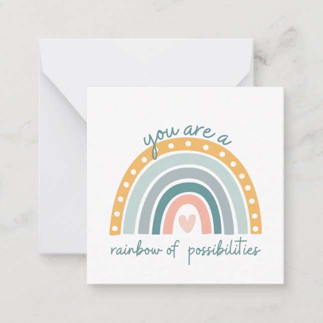 Rainbow of Possibilities - Pastel Positive Vibes Card (Front)