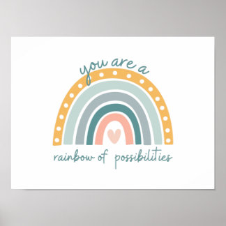 Rainbow of Possibilities - Pastel Positive Vibes Poster