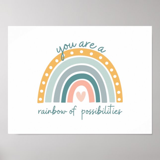 Rainbow of Possibilities - Pastel Positive Vibes Poster (Front)