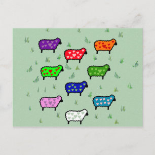 Rainbow Of Sheep Postcard