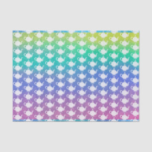 Rainbow of Teapots Tissue Paper