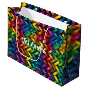 Rainbow of Vibrant Geometry Large Gift Bag