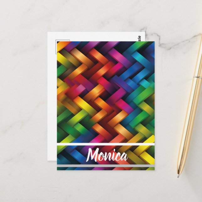 Rainbow of Vibrant Geometry Postcard (Front/Back In Situ)