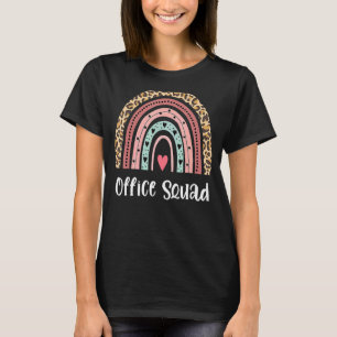 Rainbow Office Squad School Secretary Office Staff T-Shirt