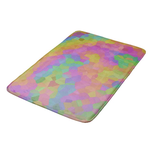 Rainbow Oil Mosaics Bath Mat (Angled)