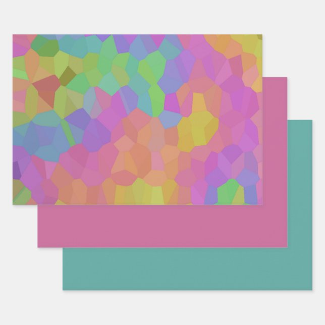 Rainbow Oil Mosaics Wrapping Paper Sheet (Set)