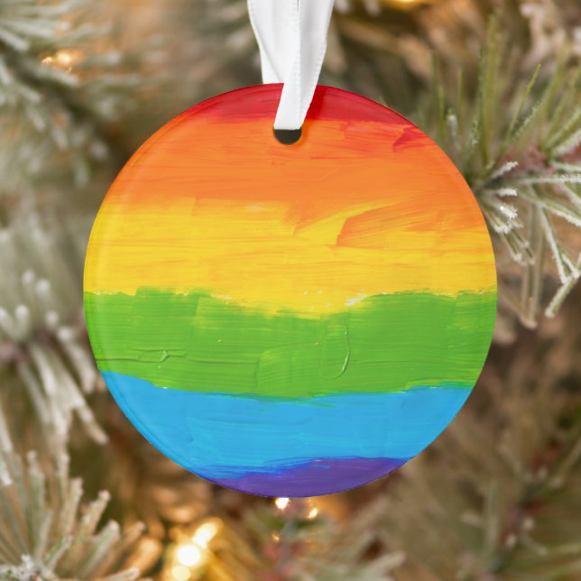 Rainbow Oil Paint LGBT – Colourful Gay Pride Home  Ornament (Tree)