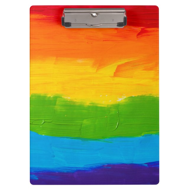 Rainbow Oil Paint Pride Clipboard – LGBT Gay  (Front)