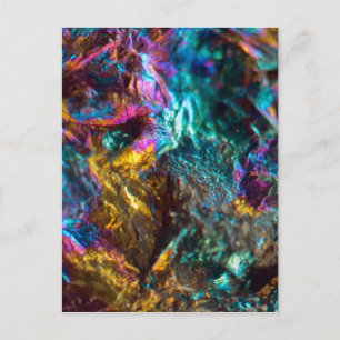 Rainbow Oil Slick Crystal Rock Postcard