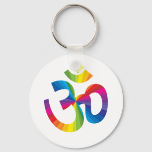 Rainbow Om Key Ring