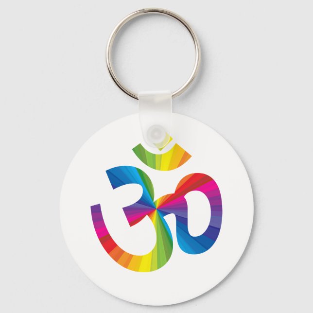 Rainbow Om Key Ring (Front)