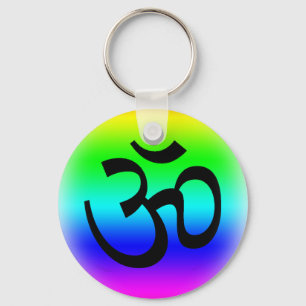 Rainbow Om Key Ring