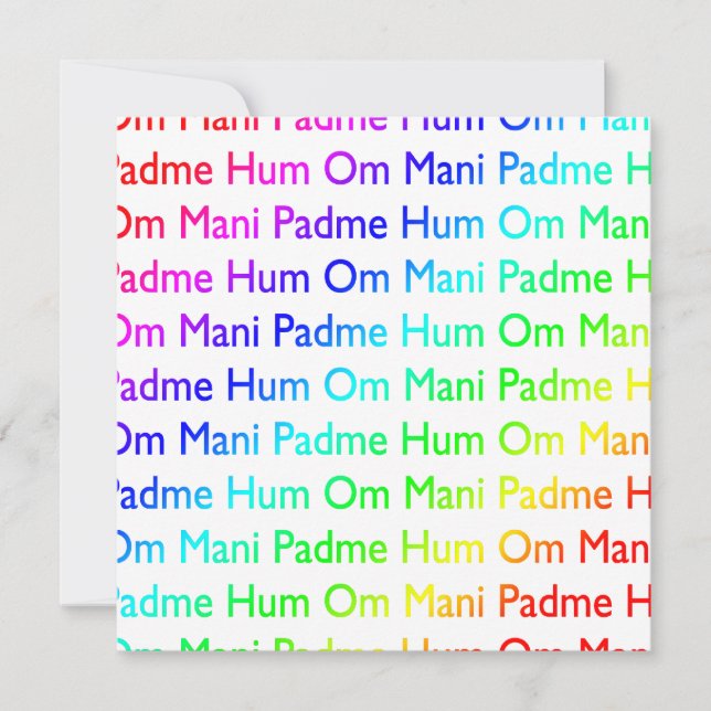 Rainbow Om Mani Padme Hum Invitation (Front)