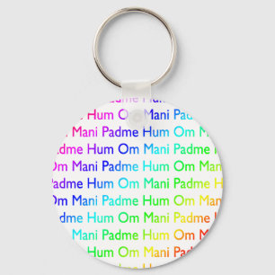 Rainbow Om Mani Padme Hum Key Ring