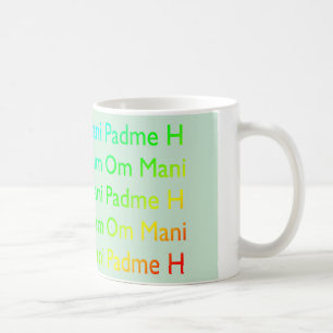 Rainbow Om Mani Padme Hum (on Baby Blue) Coffee Mug