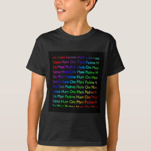 Rainbow Om Mani Padme Hum (on Black) T-Shirt
