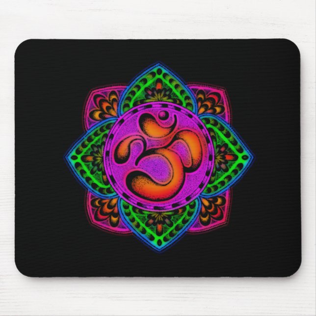 rainbow om mantra mouse mat (Front)