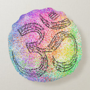 Rainbow Om Meditation Cushion Throw Pillow