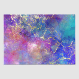 Rainbow Ombre and Gold Fire Opal Pattern Tissue Paper