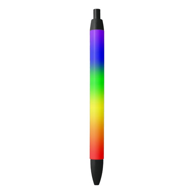 Rainbow Ombre Black Ink Pen (Front Vertical)